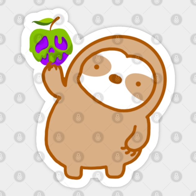 Halloween Poison Apple Sloth Sticker by theslothinme